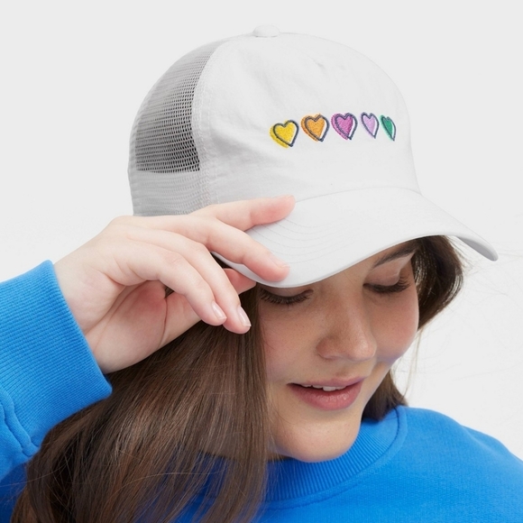 Roller Rabbit x Target Disco Hearts Wave Embroidered Baseball Hat NWT - Picture 2 of 4